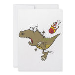 silly t-rex dinosaur dodging meteor cartoon custom invite