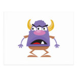 silly three-eyed ogre monster postcards