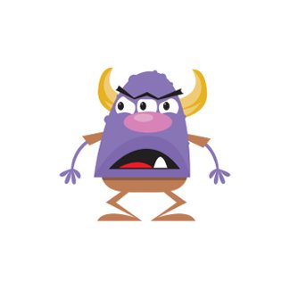 silly three-eyed ogre monster postcard
