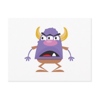 silly three-eyed ogre monster post cards by doonidesigns