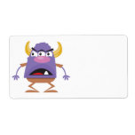 silly three-eyed ogre monster shipping label