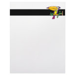 silly tropical toucan cartoon letterhead template