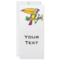 silly tropical toucan cartoon rack card
