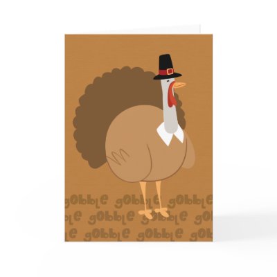 Silly Turkey Pilgrim Thanksgiving Greeting Card by karyn_lewis