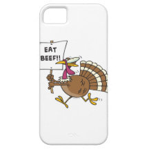 silly turkey with eat beef sign toon iPhone 5 covers