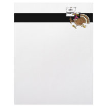 silly turkey with eat beef sign toon personalized letterhead