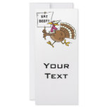 silly turkey with eat beef sign toon rack cards