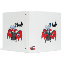 silly vampire and bat cartoon 3 ring binder