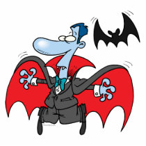 silly vampire and bat cartoon photo cutout