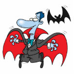 silly vampire and bat cartoon photo cutout