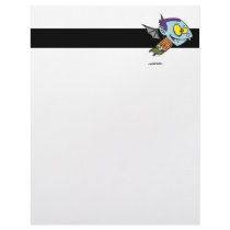silly vampire bat boy character personalized letterhead