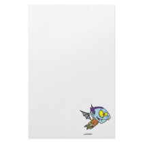 silly vampire bat boy character stationery design