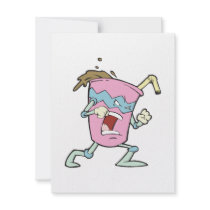 silly villian evil milkshake character personalized invitations