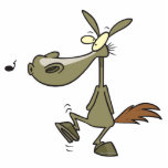 silly whistling pony horse cartoon photo sculpture