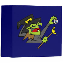 silly witch with eyeball & wand binders