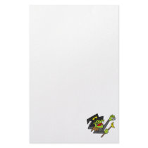 silly witch with eyeball & wand personalized stationery