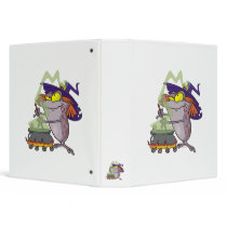 silly witchy witch halloween toad cartoon vinyl binder