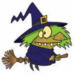 silly witchy witch toad on broomstick cut outs