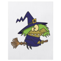 silly witchy witch toad on broomstick personalized flyer