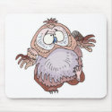 silly wobbly owl mousepads