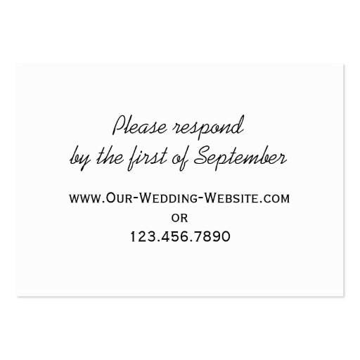 Silo and Blue Sky Country Wedding Response Card Business Cards (back side)