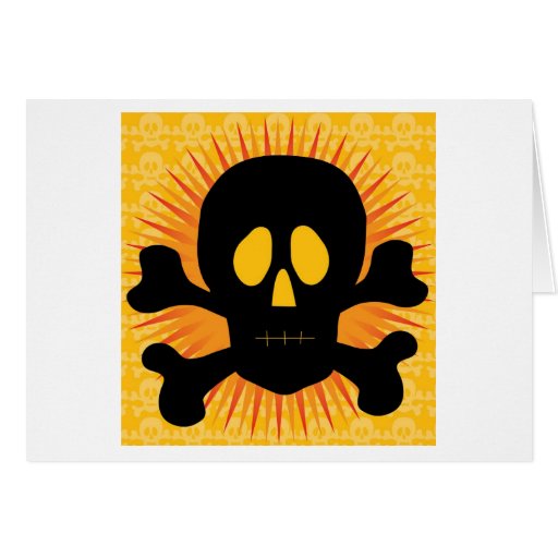 Silueta de la bandera pirata del cráneo tarjetas
