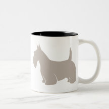 Silueta de la obra clásica de Terrier del escocés Tazas De Café