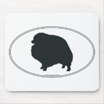 Silueta de Pomeranian Alfombrilla De Ratones