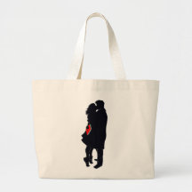 Silueta de una bolsa de asas del beso