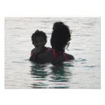 silueta del bebé y de la madre fotografia