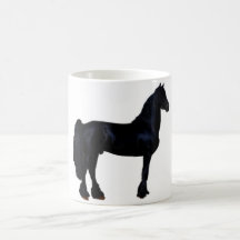 Silueta del caballo en blanco y negro tazas