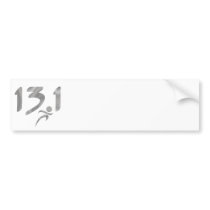 Silver 13.1 half-marathon bumper stickers