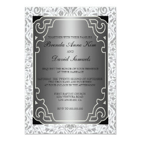 Silver 1920s Art Deco Wedding Invitation