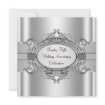 Silver 25th Anniversary Party Custom Invite