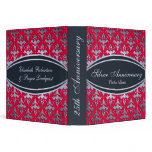 Silver 25th Anniversary Photo Damask Album 3 Ring Binders