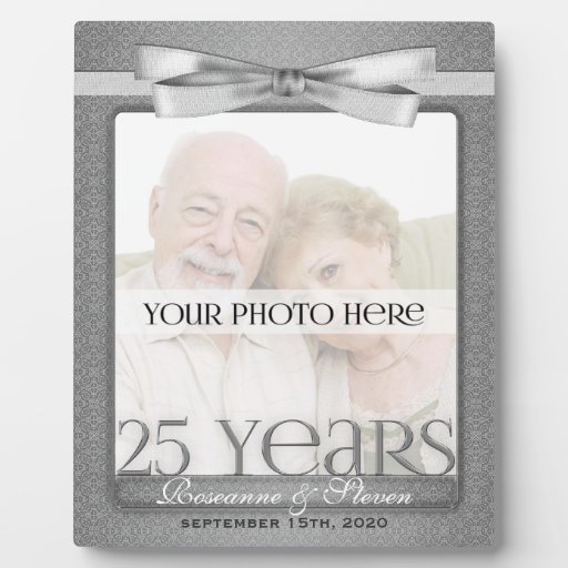 Silver 25th Wedding Anniversary 8x10 Photo Frame Zazzle