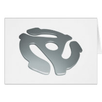 Silver 3D 45 RPM Adapter Greeting Cards