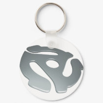 Silver 3D 45 RPM Adapter keychains