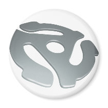 Silver 3D 45 RPM Adapter Refrigerator Magnets