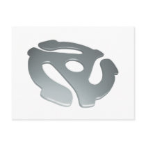 Silver 3D 45 RPM Adapter Postcards