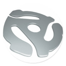 Silver 3D 45 RPM Adapter stickers by wheedesign Silver 3D 45 RPM Adapter stickers