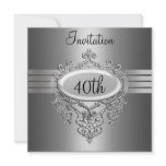 Silver 40th Birthday Party Invitation any Occasion