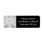 Silver Abstract Snowflake Return Address Label