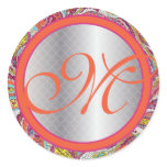 Silver Accents Peacock Paisley Tangerine Fuchsia