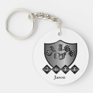 Silver and Black Class Of Graduation Keychain