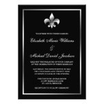 Silver and Black Fleur de Lis Wedding Custom Announcement