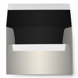 Silver and Black Floral Envelope for 5