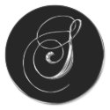 Silver And Black Formal Wedding Monogram S Seal stickers
