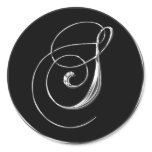 Silver And Black Formal Wedding Monogram S Seal stickers