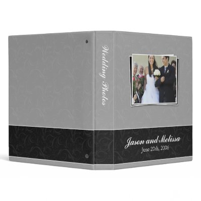 Silver and Black Lace Wedding Binder